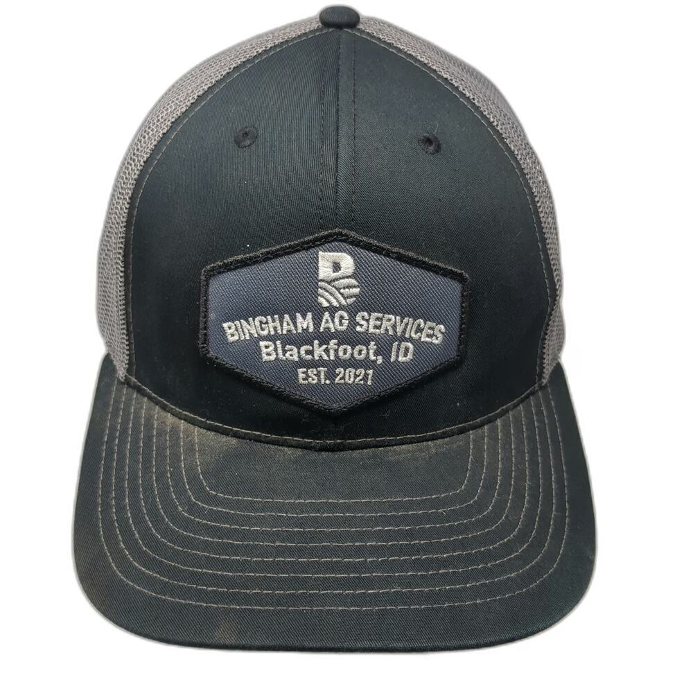 Richardson Trucker Hat Black One Size Snapback Mesh Bingham Ag Services Idaho